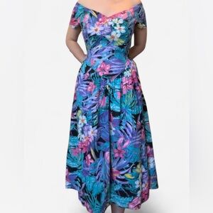 80s Floral Mini Dress by Eber San Francisco size 13